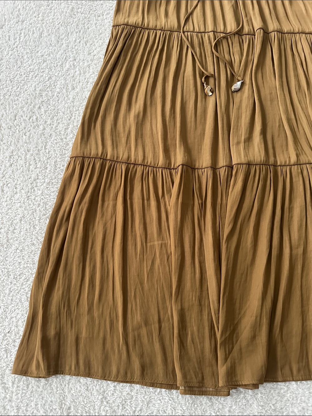 Rachel Zoe Tiered Boho Maxi Skirt Taupe Size S - Picture 3 of 10